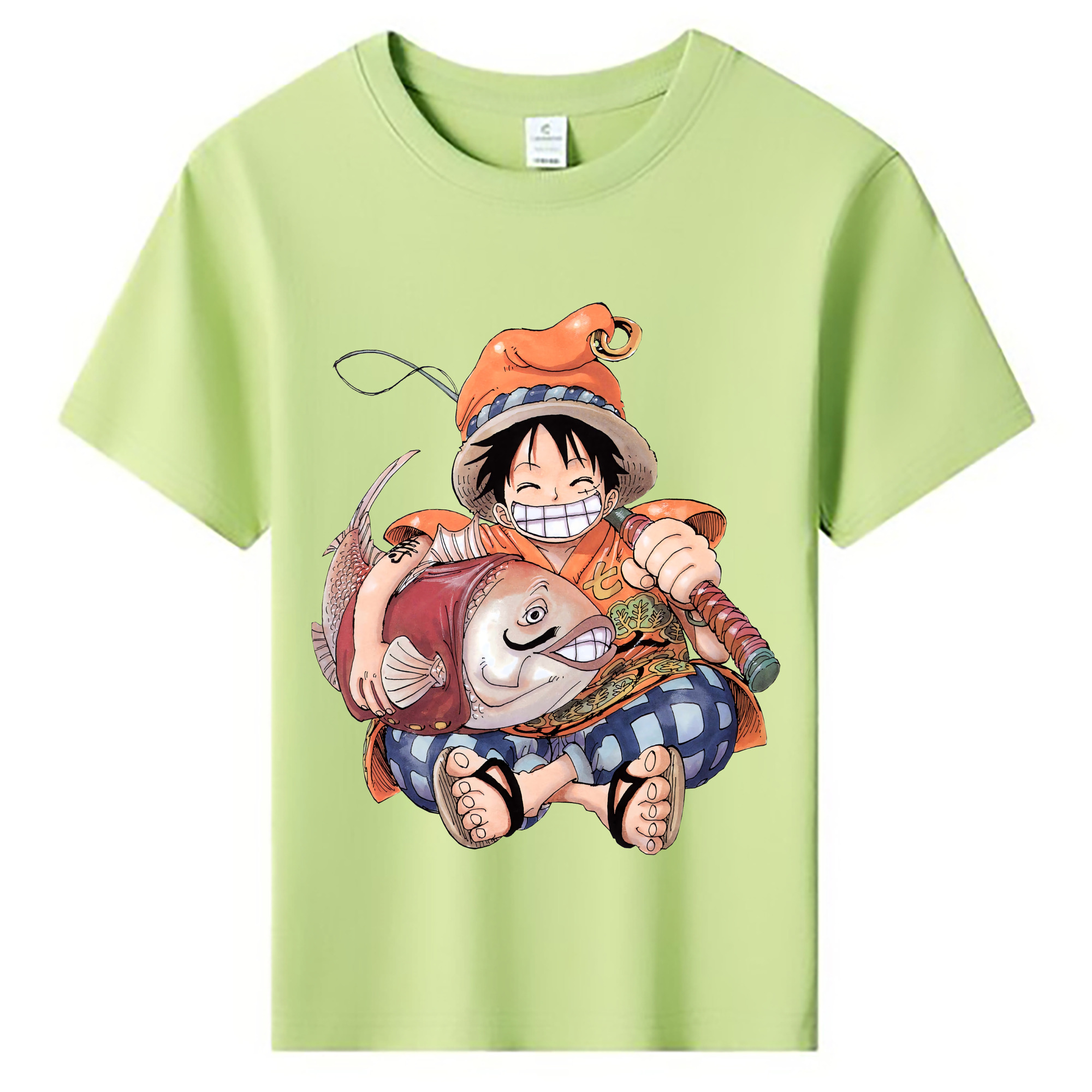 ワンピース モンキー・D・ルフィ ONE PIECE Monkey D. Luffy 綿100％キッズTシャツ（フロントプリント）